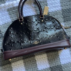 Coach satchel purse brown and black